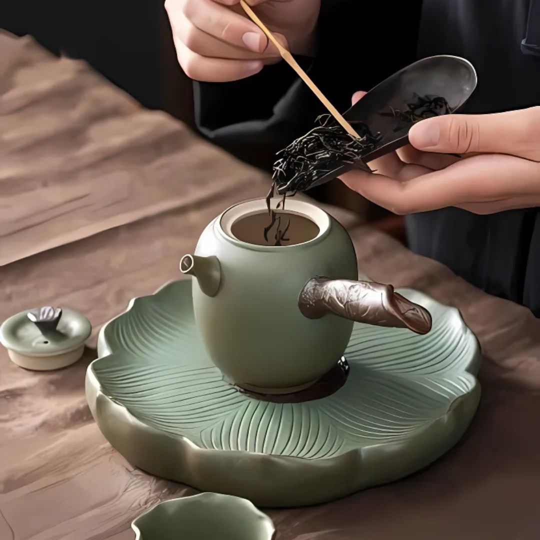 Japanese Petal Side Grip Kung Fu Teapot Set
