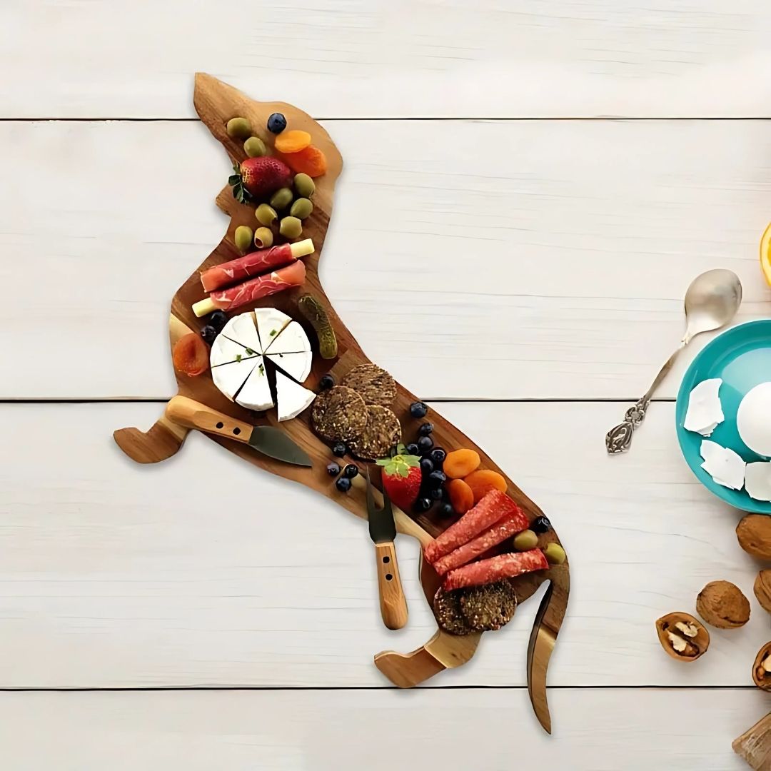 Wood Dachshund Serving Platter