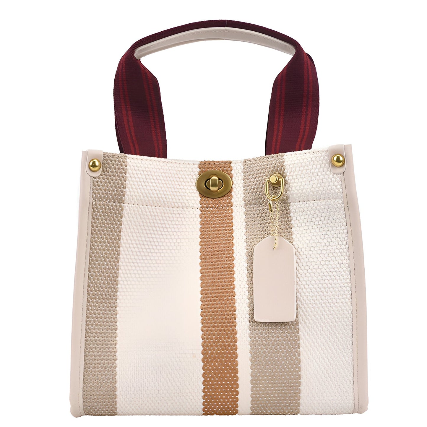 Women's Striped Canvas Handbag