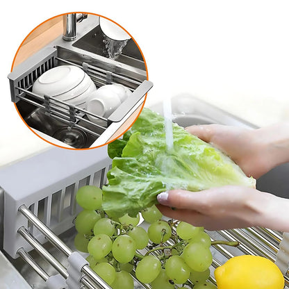Retractable Over-the-Sink Dish Drying Rack