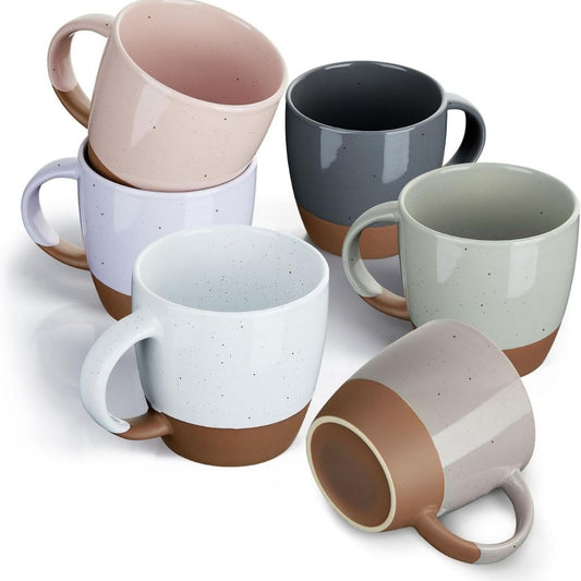 Colorful Ceramic Coffee Mugs Set of 6