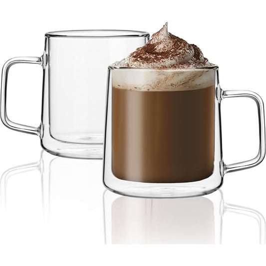 Double Wall Hand-Blown Glass Mugs