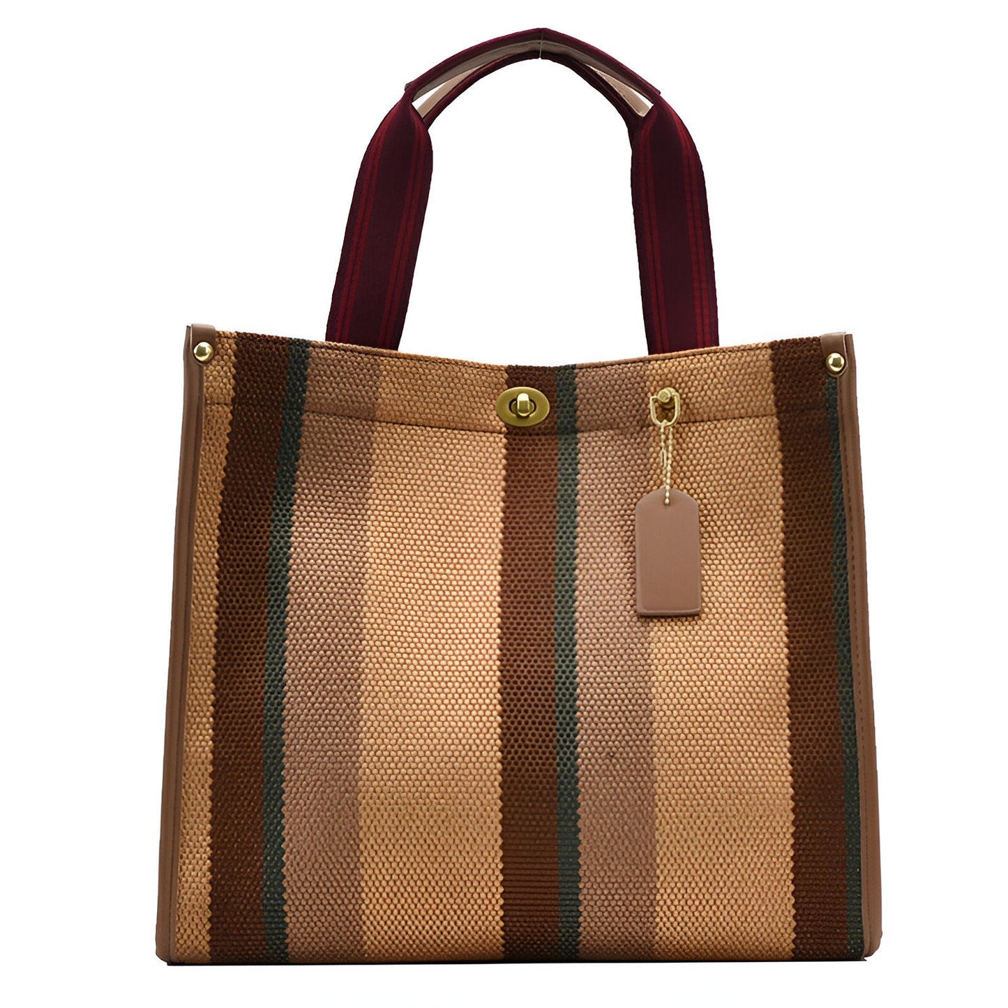 Women's Striped Canvas Handbag