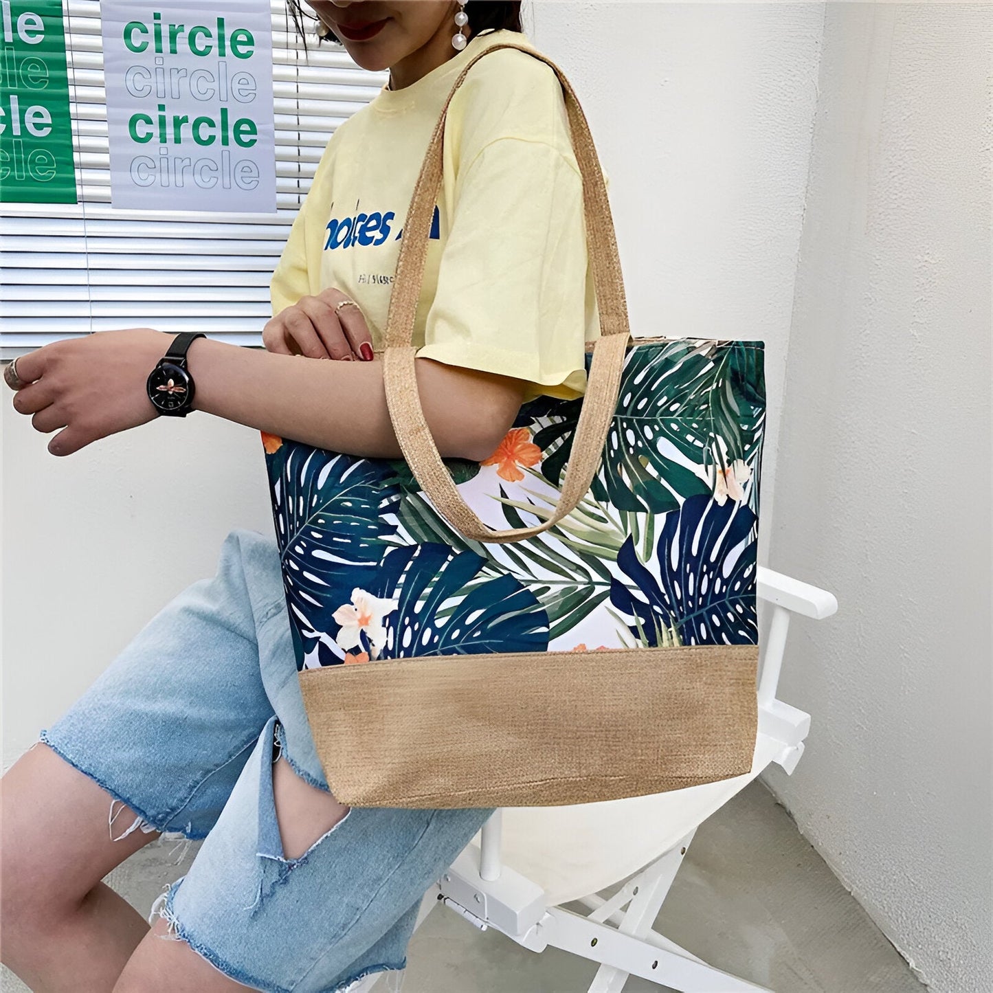 Flower Beach Bag