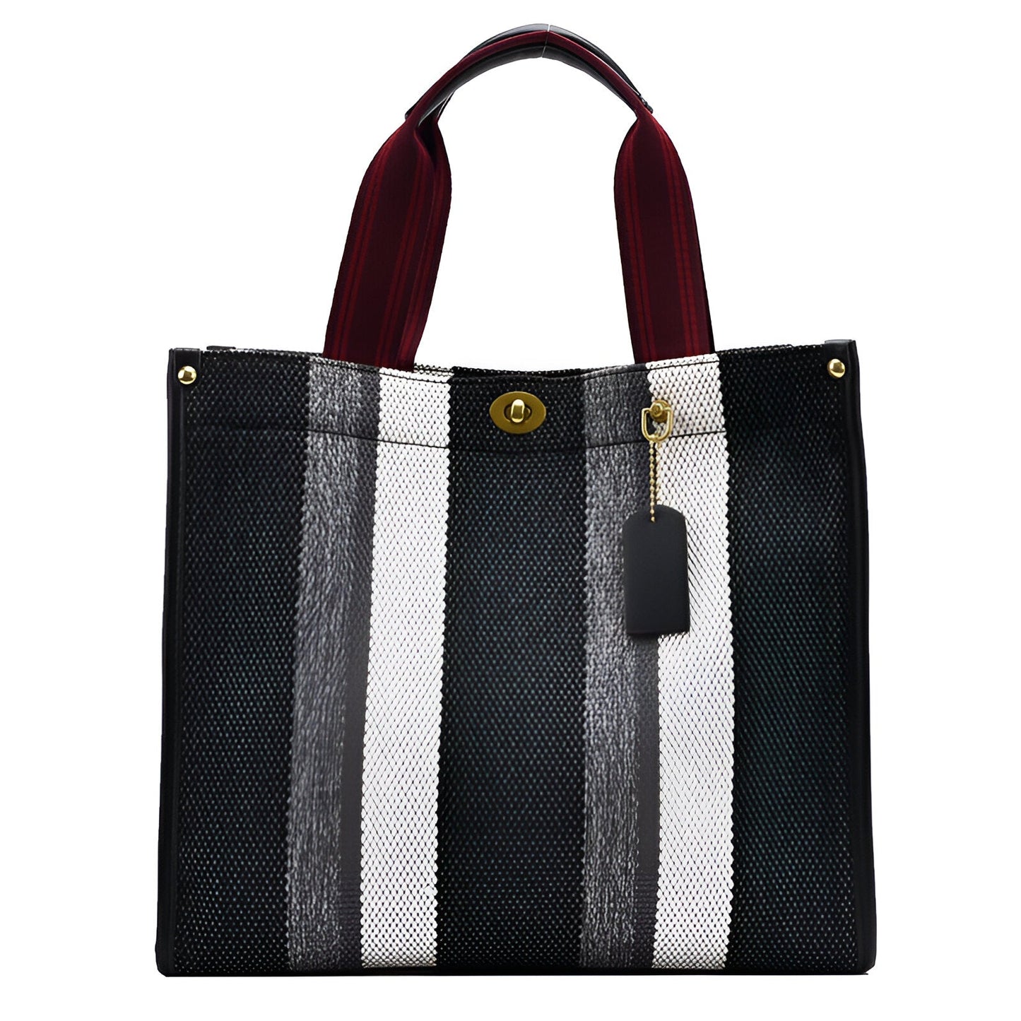 Women's Striped Canvas Handbag