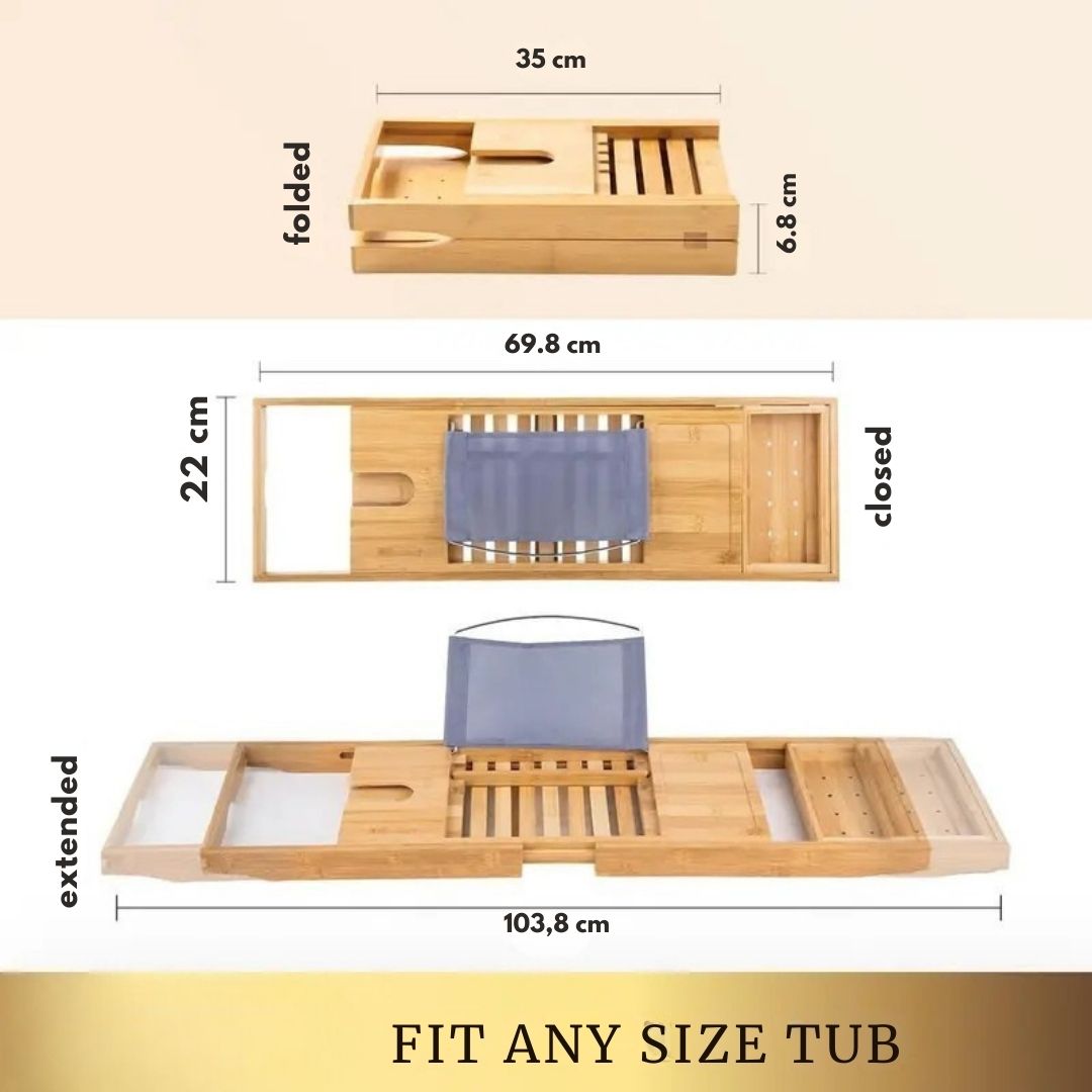 Bamboo Bathtub Tray Caddy