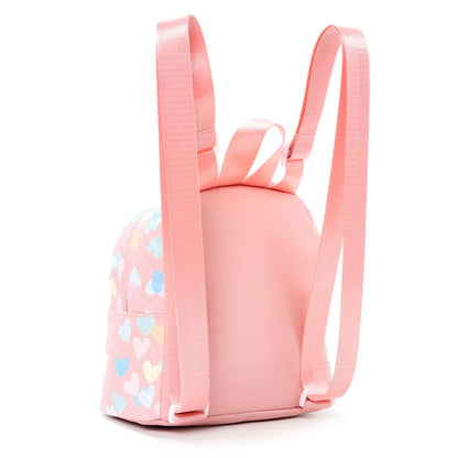 Children's Mini Backpack for Girls, Pink with Hearts