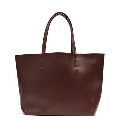 Large Beige Genuine Leather Tote Bag for Women