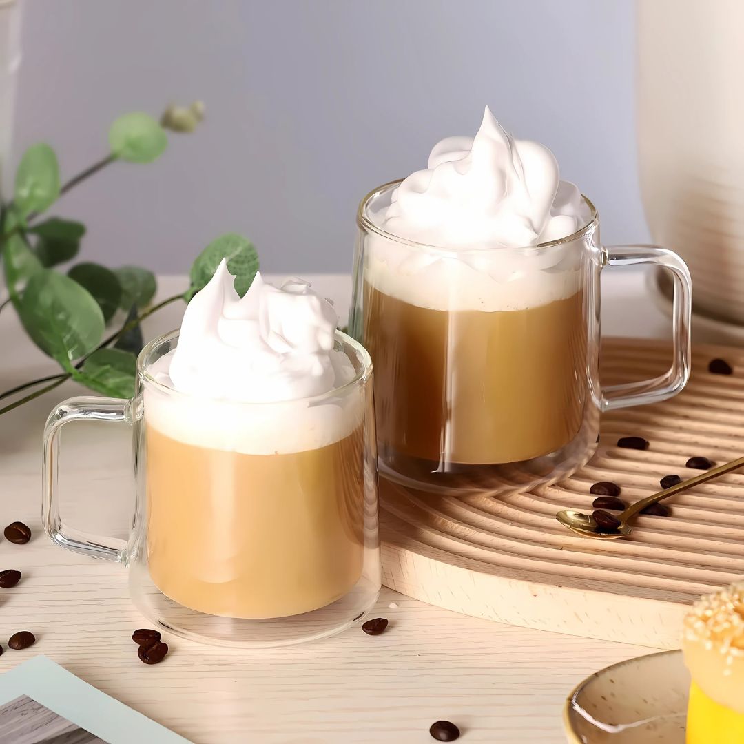 Double Wall Hand-Blown Glass Mugs