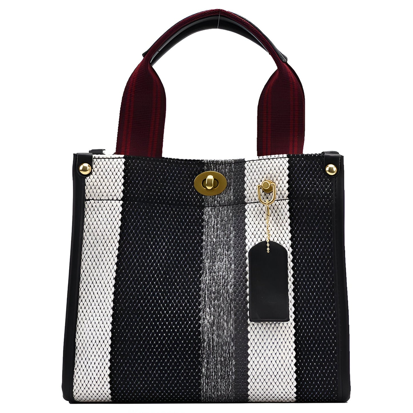 Women's Striped Canvas Handbag