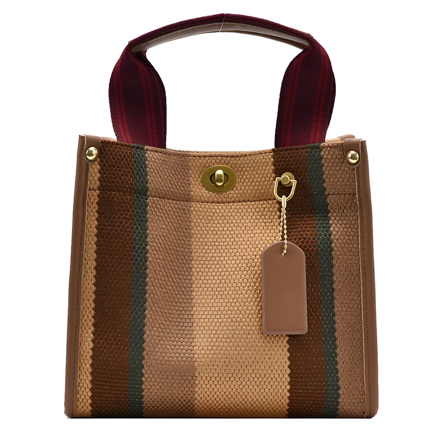 Women's Striped Canvas Handbag