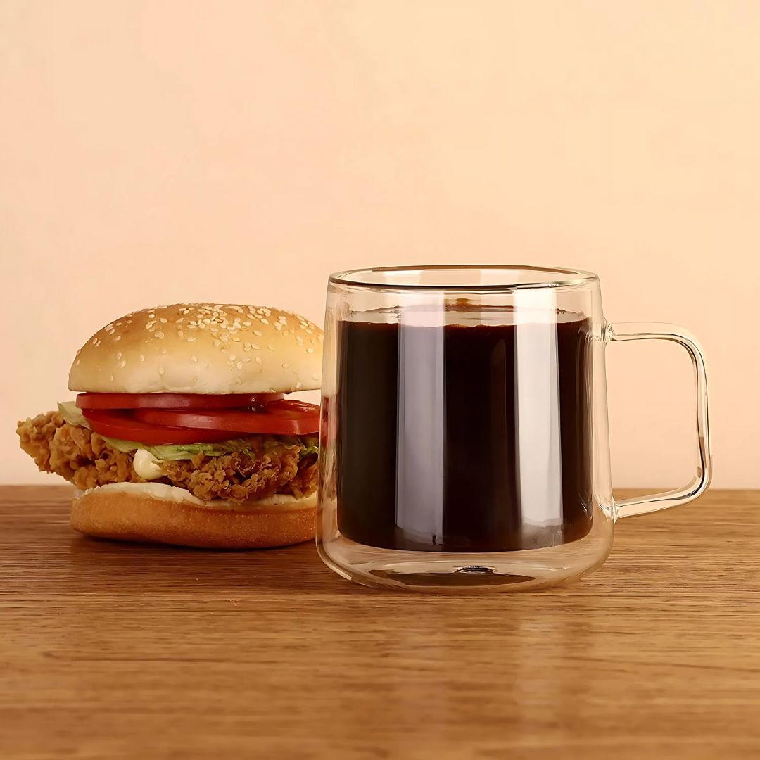 Double Wall Hand-Blown Glass Mugs