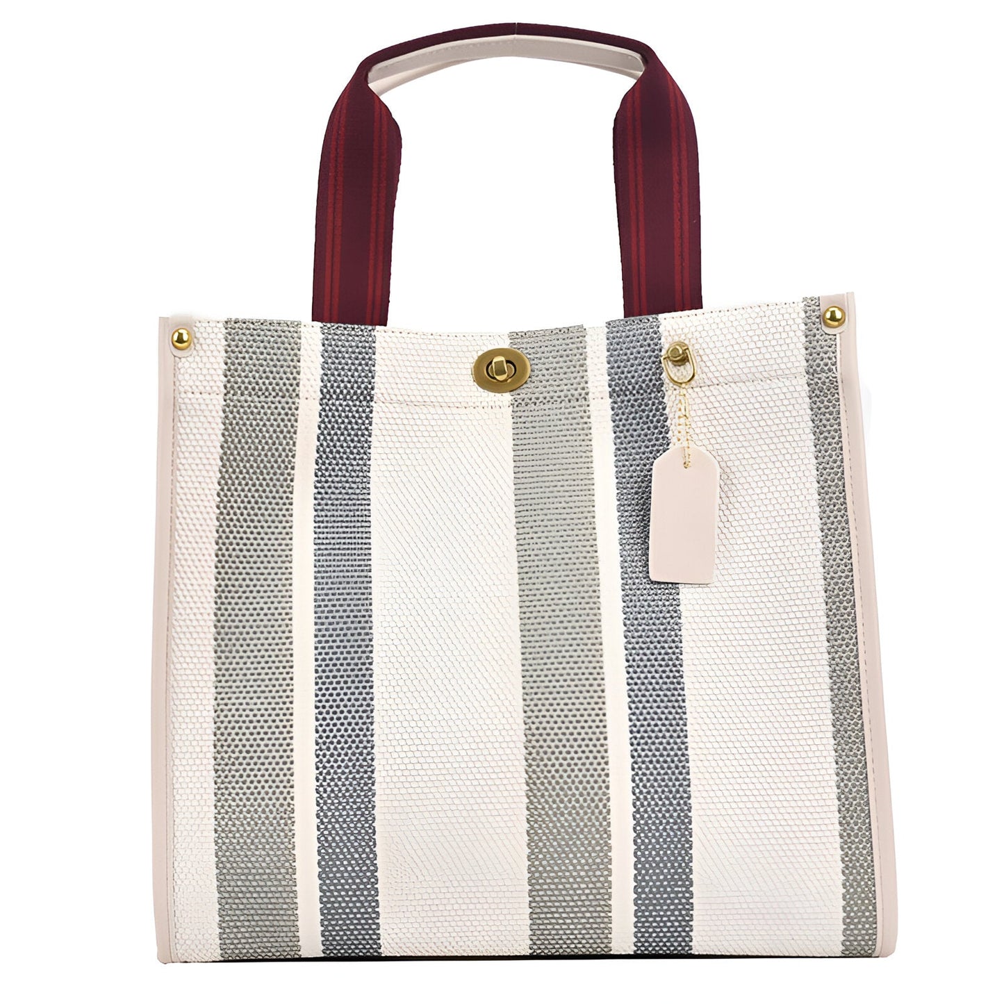 Women's Striped Canvas Handbag