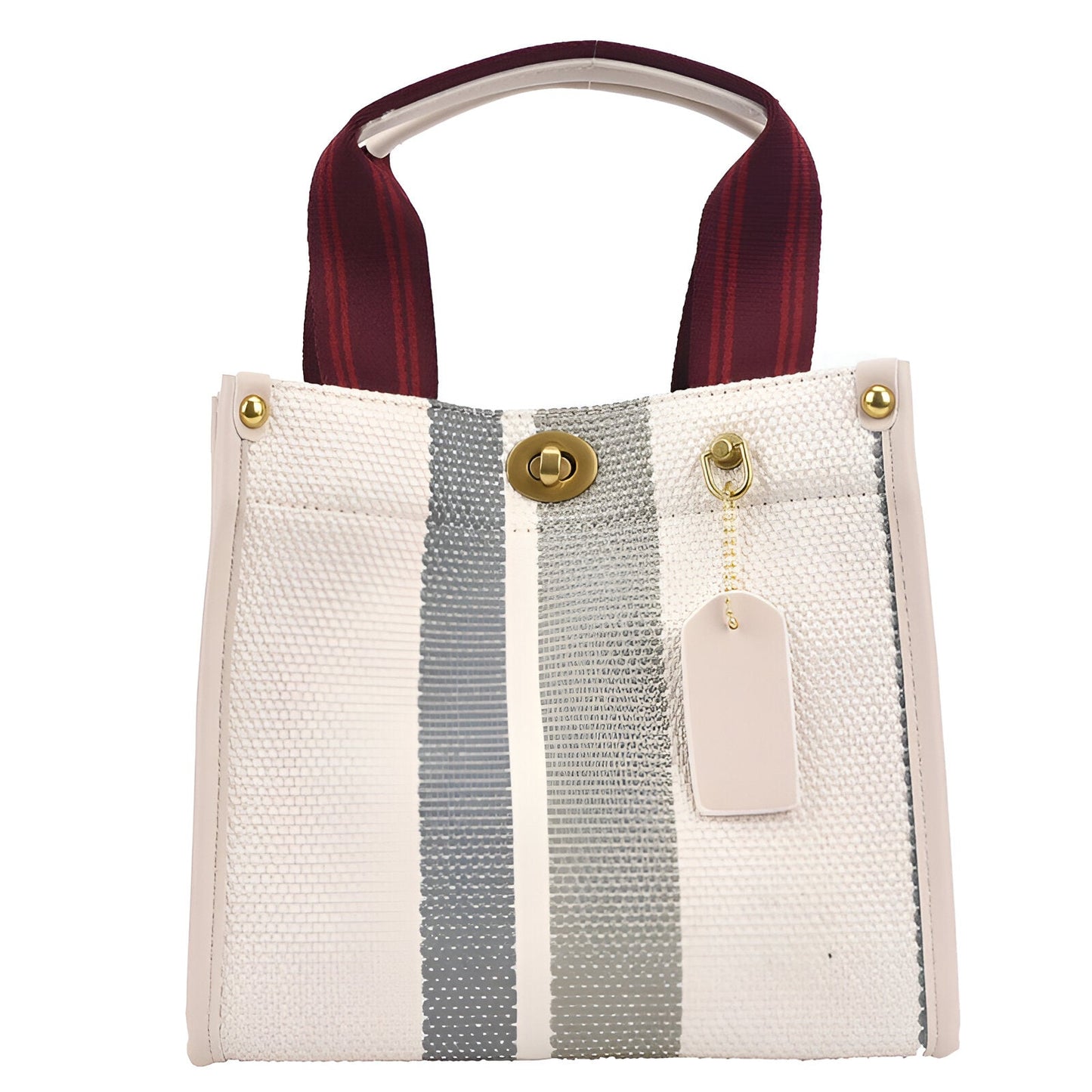 Women's Striped Canvas Handbag