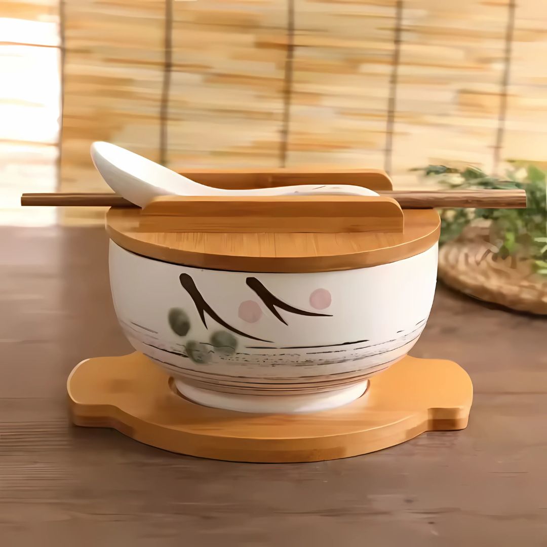 Japanese Handpainted Ramen Bowl Set