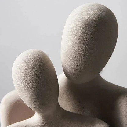 Abstract Couple Sculpture Modern Ceramic Figurine Home Decor