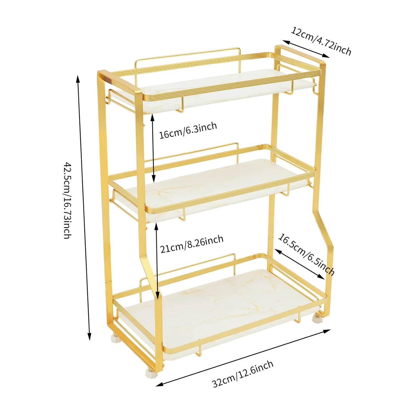 Gold Bathroom Vanity Counter Organizer