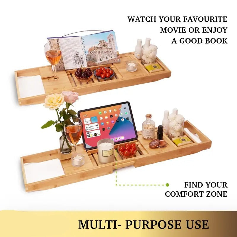 Bamboo Bathtub Tray Caddy
