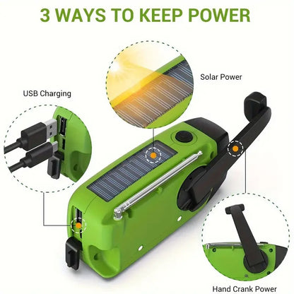 Emergency Hand Crank Radio with LED Flashlight