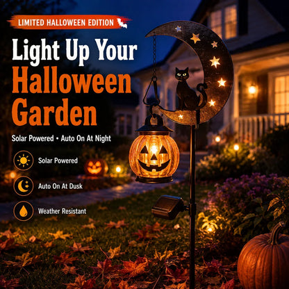 Pumpkin Moon Solar Garden Stake Light