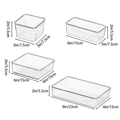 Clear Drawer Organizer Tray Set