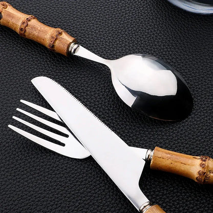 24-Piece Bamboo Tableware Set