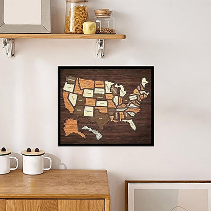 Wooden USA Travel Map Puzzle