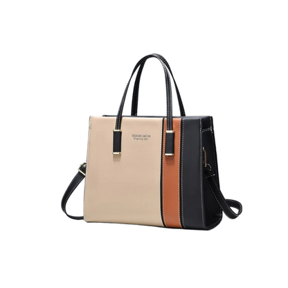 Colour Block Hand Bag With Zip Lock