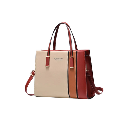 Colour Block Hand Bag With Zip Lock