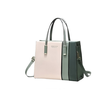 Colour Block Hand Bag With Zip Lock