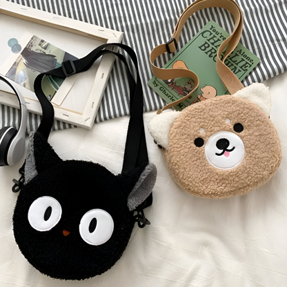 Plush Cat Head Handbag